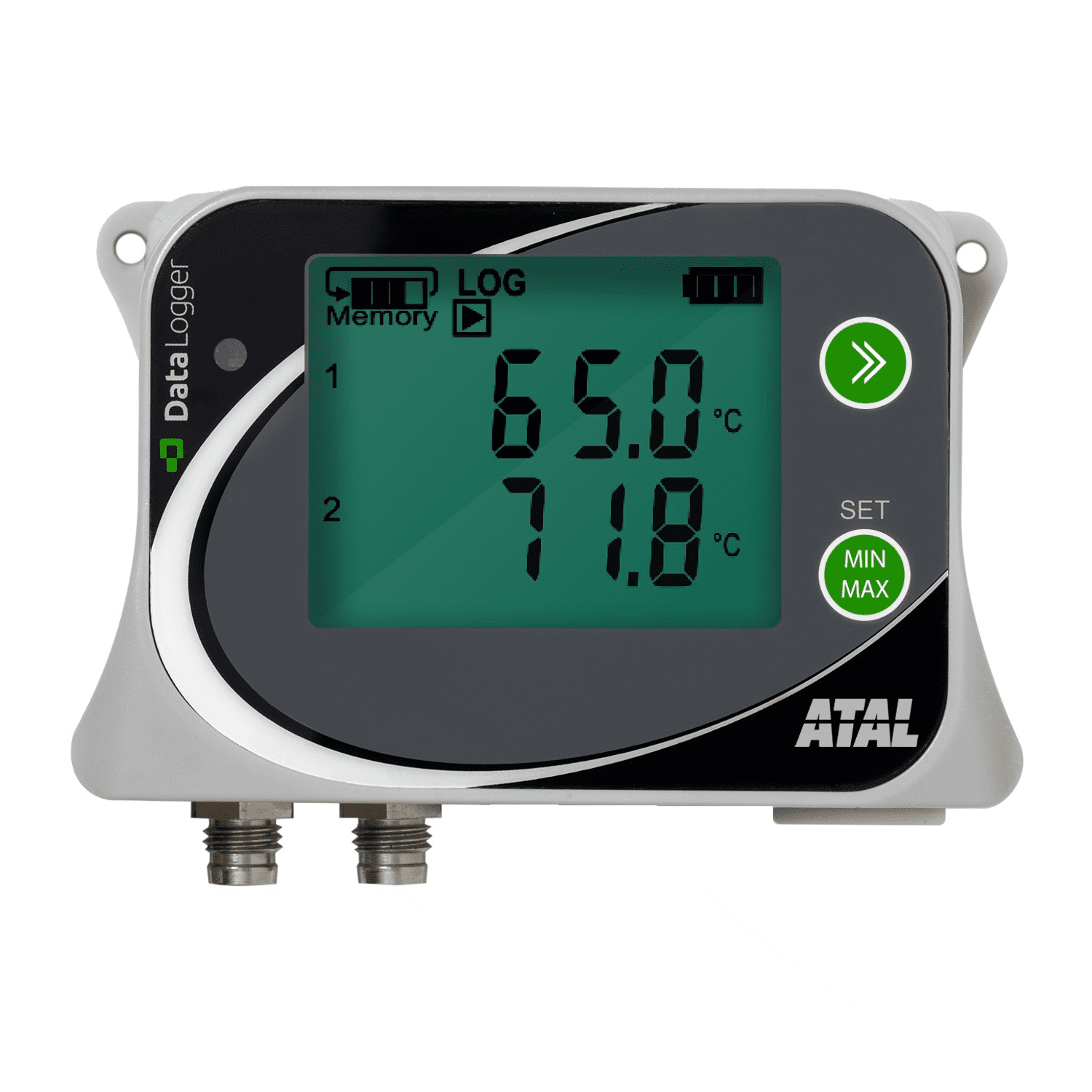 ATU-03 2-kanaals temperatuur datalogger met externe sensoren