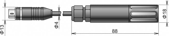 TRHD-102D Digitale (uitwisselbare) temperatuur/RV sensor (MiniDin)