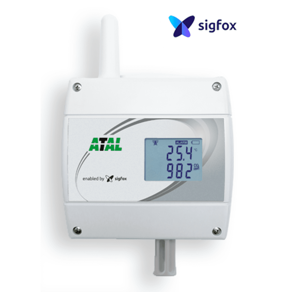 ASF-CT Draadloze sensor voor temperatuur, relatieve vochtigheid, CO2 sensor met Sigfox communicatie