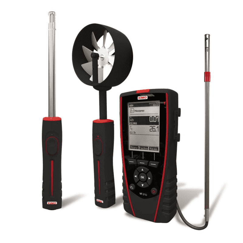 Kimo draagbare luchtsnelheidsmeter serie VT210