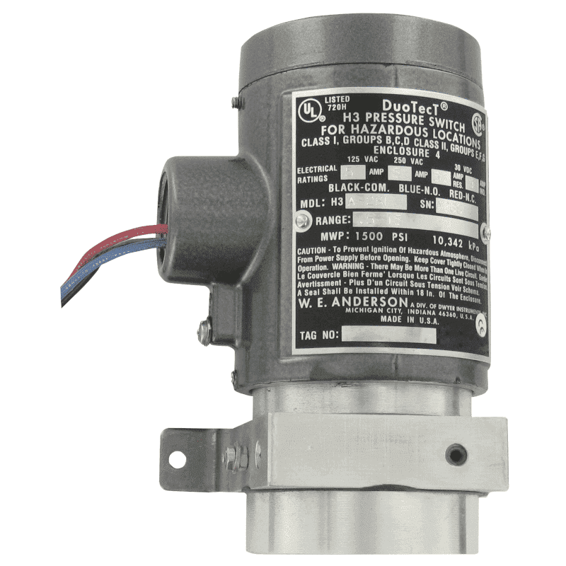 Dwyer ATEX drukverschilschakelaar serie H3